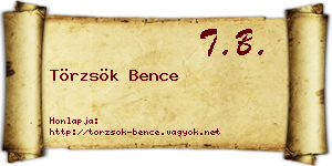 Törzsök Bence névjegykártya
