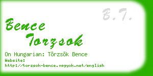 bence torzsok business card